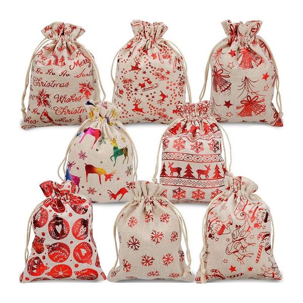 16pcs christmas drawstring gift bags burlap, gift pouch goody bags for candy wrapper christmas party favor supplies
16pcs christmas drawstring gift bags burlap, gift pouch goody bags for candy wrapper christmas party favor supplies