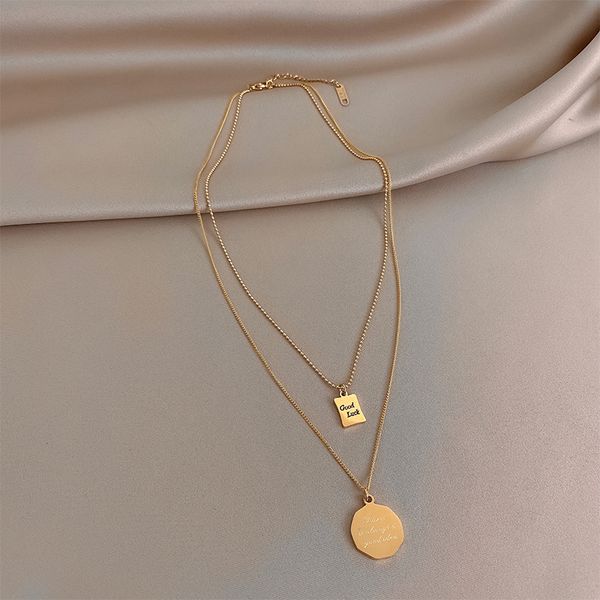 xianlan446 titanium steel lucky side chain necklace women's doubles cascade with clavicle light luxury niche contracted temperamen, Silver
xianlan446 titanium steel lucky side chain necklace women's doubles cascade with clavicle light luxury niche contracted temperamen, Silver