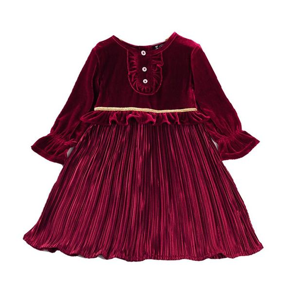 girl's dresses 2021 2-6y vintage toddler baby girls dress ruffle button solid flare long sleeve golden velvet pleated spring party outf, Red;yellow
girl's dresses 2021 2-6y vintage toddler baby girls dress ruffle button solid flare long sleeve golden velvet pleated spring party outf, Red;yellow