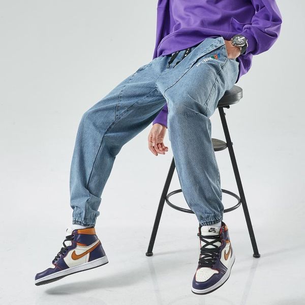 men's jeans men joggers cargo denim pants baggy harem japanese streetwear styke male ankle harajuku casual hip hop trousers, Blue
men's jeans men joggers cargo denim pants baggy harem japanese streetwear styke male ankle harajuku casual hip hop trousers, Blue