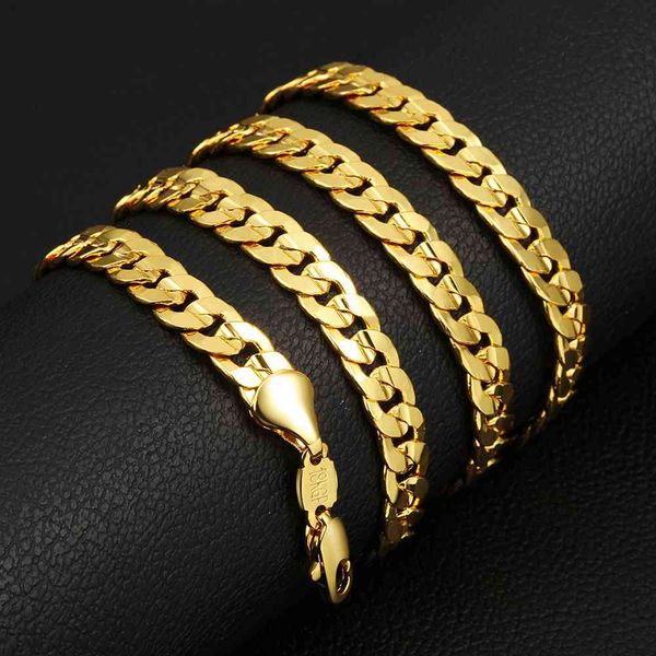 6mm wide necklace cuban chain yellow gold filled solid plain mens choker chain 66cm long x0509, Black
6mm wide necklace cuban chain yellow gold filled solid plain mens choker chain 66cm long x0509, Black