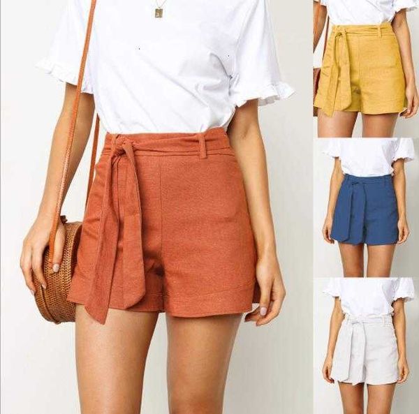 women's shorts fashion womens casual solid color high waist loose pants with ribbon summer women designer cl ympo, White;black
women's shorts fashion womens casual solid color high waist loose pants with ribbon summer women designer cl ympo, White;black