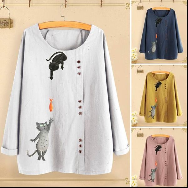 womens cartoon blouse zanzea 2021 fashion shirts button long sleeve blusas female o neck tunic plus size tee shirt, White
womens cartoon blouse zanzea 2021 fashion shirts button long sleeve blusas female o neck tunic plus size tee shirt, White