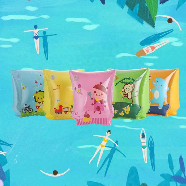 children's cartoon arm ring swimming floating baby water thickened double air bag, Blue 
children's cartoon arm ring swimming floating baby water thickened double air bag, Blue
