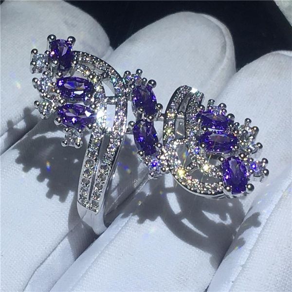 wedding rings luxury across ring purple cz stone 925 sterling silver party band for women valentine's day gifts, Slivery;golden
wedding rings luxury across ring purple cz stone 925 sterling silver party band for women valentine's day gifts, Slivery;golden