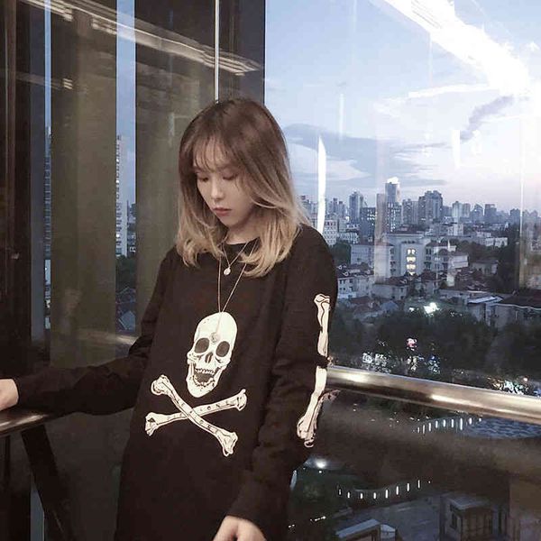 fashion brand ins t shirt long sleeve halloween japanese limited skull cracked bone loose bottomed couple men's and women's t-s, White;black
fashion brand ins t shirt long sleeve halloween japanese limited skull cracked bone loose bottomed couple men's and women's t-s, White;black