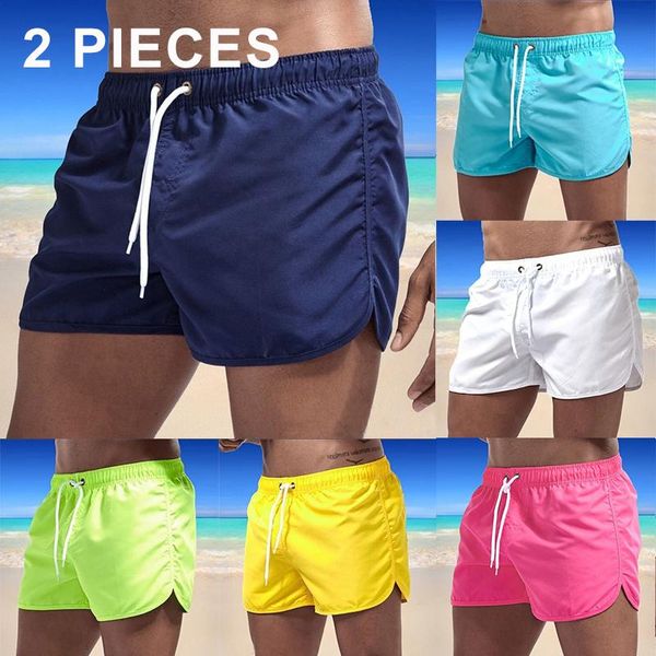 men's shorts summer 2 pieces swimming for men swimwear man swimsuit swim trunks bathing beach wear surf short board pants 2021, White;black
men's shorts summer 2 pieces swimming for men swimwear man swimsuit swim trunks bathing beach wear surf short board pants 2021, White;black