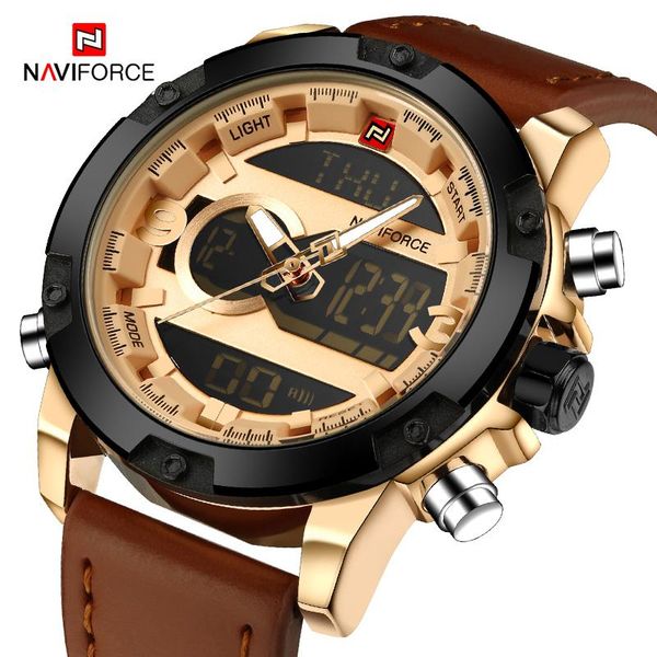 wristwatches naviforce mens watches leather waterproof led digital chronograph sport military quartz wrist watch clock male relogio masculin, Slivery;brown
wristwatches naviforce mens watches leather waterproof led digital chronograph sport military quartz wrist watch clock male relogio masculin, Slivery;brown