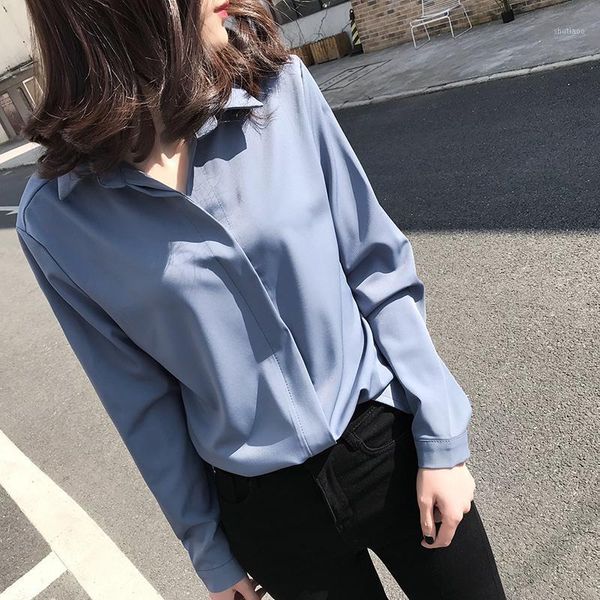 women's blouses & shirts 2021 spring summer women vintage blusas roupa blouse korean long sleeve female work wear solid a0, White
women's blouses & shirts 2021 spring summer women vintage blusas roupa blouse korean long sleeve female work wear solid a0, White