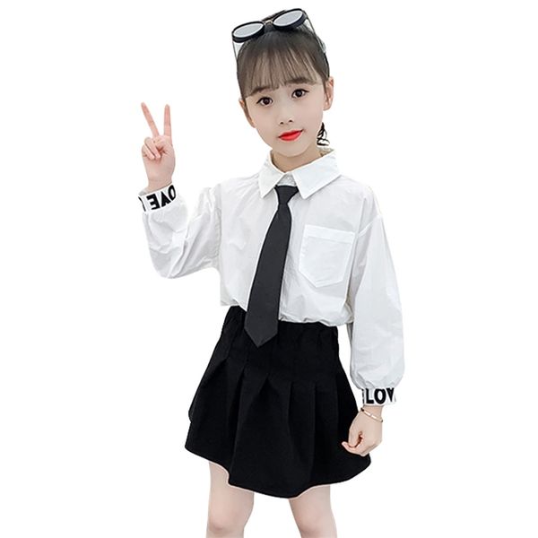 clothes for girls letter blouse + skirt clothing casual big autumn winter children's costume 210528, White
clothes for girls letter blouse + skirt clothing casual big autumn winter children's costume 210528, White
