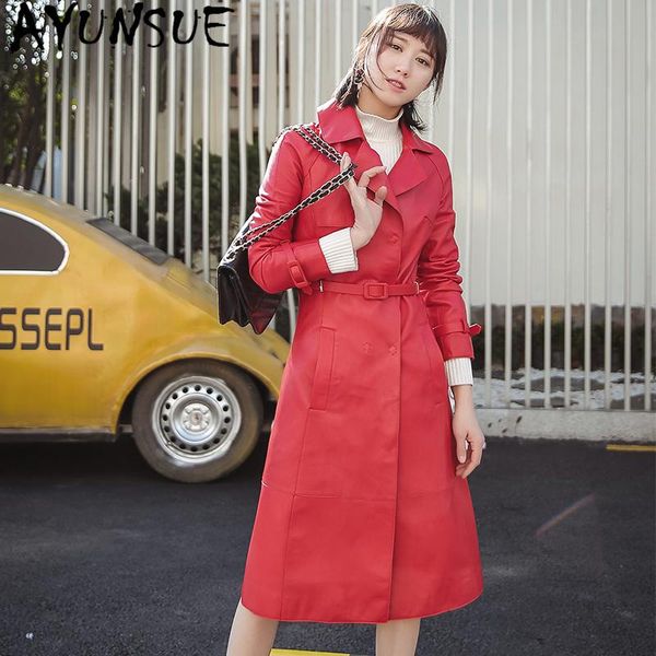 women's leather & faux ayunsue 2021 100% genuine jacket women korean sheepskin coat female long trench spring autumn femme veste qbl-16, Black
women's leather & faux ayunsue 2021 100% genuine jacket women korean sheepskin coat female long trench spring autumn femme veste qbl-16, Black