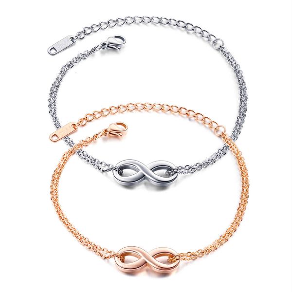 japan and south korea infinity 8-character hand decoration titanium steel plated rose gold bracelet, Golden;silver
japan and south korea infinity 8-character hand decoration titanium steel plated rose gold bracelet, Golden;silver
