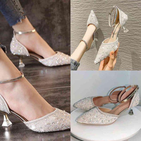sandals high heels elegant ladies ankle strap pumps crystal wedding shoes bride for women pointed toe luxury 220303, Black
sandals high heels elegant ladies ankle strap pumps crystal wedding shoes bride for women pointed toe luxury 220303, Black