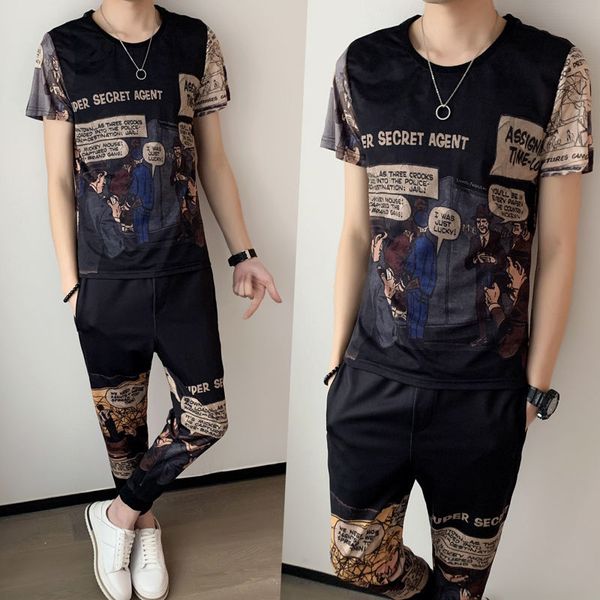 new black gold printed short sleeve suit pants two piece graffiti set summer tracksuit for men moda 2021 cfh7, Gray
new black gold printed short sleeve suit pants two piece graffiti set summer tracksuit for men moda 2021 cfh7, Gray