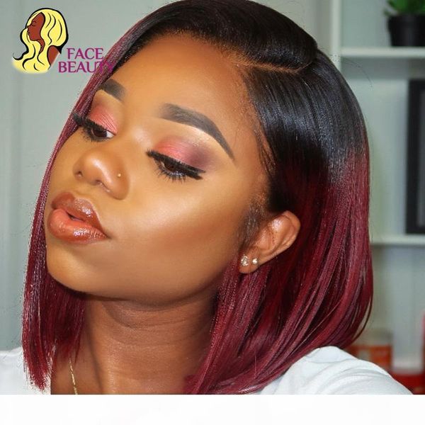 13x6 lace front human hair wigs pre plucked brazilian glueless short bob lace wigs ombre 1b 99j remy burgundy wig bleached knots, Black;brown
13x6 lace front human hair wigs pre plucked brazilian glueless short bob lace wigs ombre 1b 99j remy burgundy wig bleached knots, Black;brown