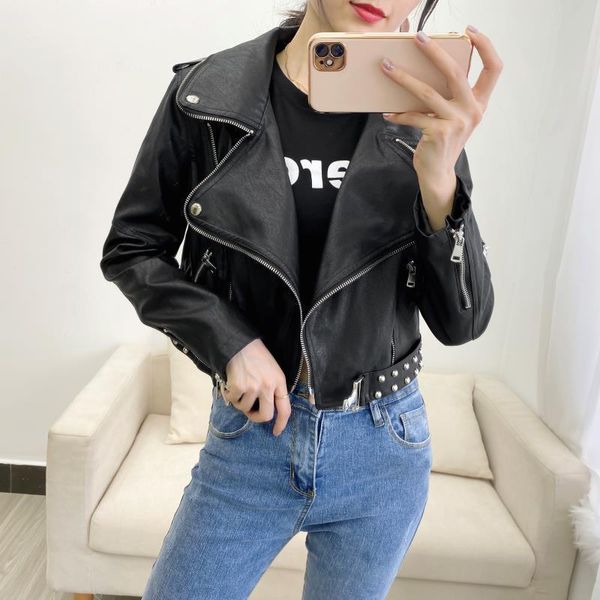 women's leather & faux black beige red short jacket women fashion rivet spring autumn 2021 korean motorcycle biker female outerwear
women's leather & faux black beige red short jacket women fashion rivet spring autumn 2021 korean motorcycle biker female outerwear