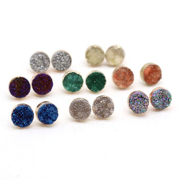 stud 12mm natural stone color plated druzy drusy quartz crystal stones gold studs earrings jewelry for women, Golden;silver
stud 12mm natural stone color plated druzy drusy quartz crystal stones gold studs earrings jewelry for women, Golden;silver