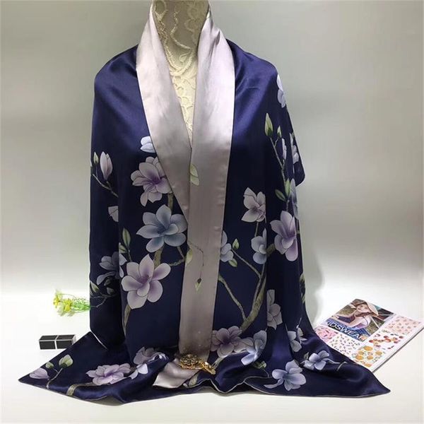 scarves autumn and winter silky scarf shawl satin double-sided cheongsam with elegant bufanda mujer print all-match cape, Blue;gray
scarves autumn and winter silky scarf shawl satin double-sided cheongsam with elegant bufanda mujer print all-match cape, Blue;gray