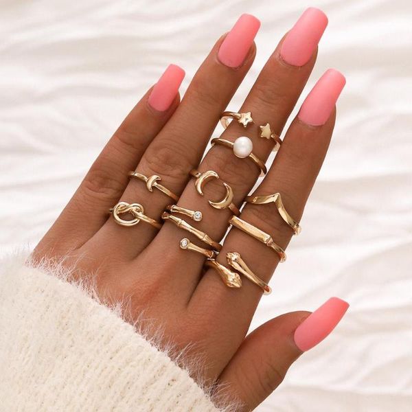 diezi vintage gold color rings knot moon star snake knuckle joint rings set women girls boho bohemian pearl finger jewelry, Slivery;golden
diezi vintage gold color rings knot moon star snake knuckle joint rings set women girls boho bohemian pearl finger jewelry, Slivery;golden