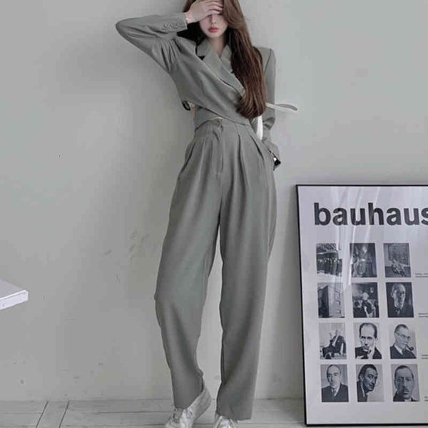 women's tracksuits roupas femininas para blazer coreano casual duas peças conjunto curto s casaco de cintura alta calças lápis, Gray
women's tracksuits roupas femininas para blazer coreano casual duas peças conjunto curto s casaco de cintura alta calças lápis, Gray
