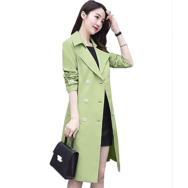 double breasted trench coat female 2021 new fashion autumn windbreaker mid-long large size solid color coat outwear with belt, Tan;black
double breasted trench coat female 2021 new fashion autumn windbreaker mid-long large size solid color coat outwear with belt, Tan;black