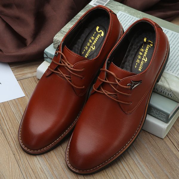 office men's shoes spring and autumn korean version pointed busins drs lace up shallow mouth leather men, Black
office men's shoes spring and autumn korean version pointed busins drs lace up shallow mouth leather men, Black