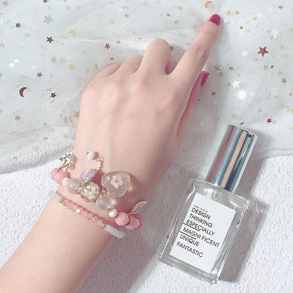 bangle v-266 korean sweet ocean holiday style bracelet fashion elastic pink crystal beaded small fresh women, Black
bangle v-266 korean sweet ocean holiday style bracelet fashion elastic pink crystal beaded small fresh women, Black