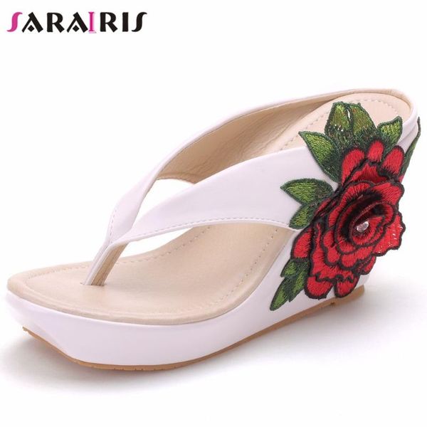 sarairis mixed color platform outside flip slippers women wedges floral casual summer flops ladies shoes, Black
sarairis mixed color platform outside flip slippers women wedges floral casual summer flops ladies shoes, Black
