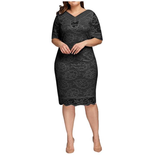 casual dresses solid dress women lace up hollow out v-neck short sleeve elegant plus size party prom midi kleider damen #g4, Black;gray
casual dresses solid dress women lace up hollow out v-neck short sleeve elegant plus size party prom midi kleider damen #g4, Black;gray