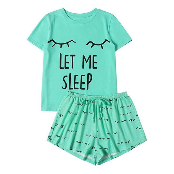 letter printed pajama set women's short sleeve print t-shirt sleepwear nightwear set pizama damska sleepwear pajamas for women, Black;red
letter printed pajama set women's short sleeve print t-shirt sleepwear nightwear set pizama damska sleepwear pajamas for women, Black;red