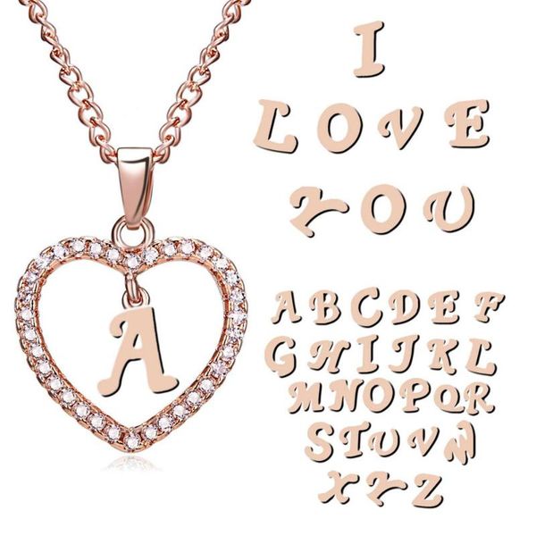 pendant necklaces rose gold color zircon heart letter necklace initial alphabet choker chains women girlfriend jewelry gift, Silver
pendant necklaces rose gold color zircon heart letter necklace initial alphabet choker chains women girlfriend jewelry gift, Silver