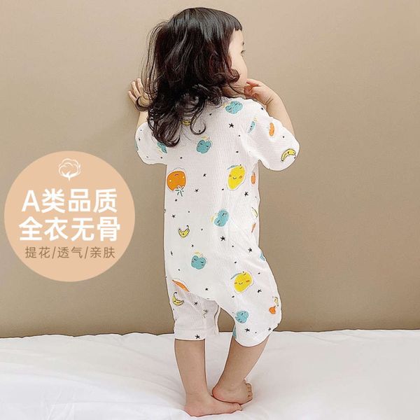 baby's one-piece clothes summer thin pure cotton pajamas boys and girls crawling short sleeve born baby ha, White
baby's one-piece clothes summer thin pure cotton pajamas boys and girls crawling short sleeve born baby ha, White