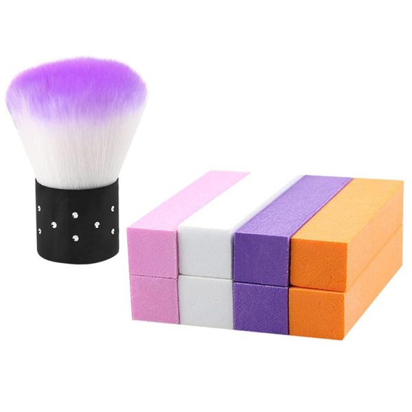 nail art kits 9pcs practical tool set sponge files block cleaning brush