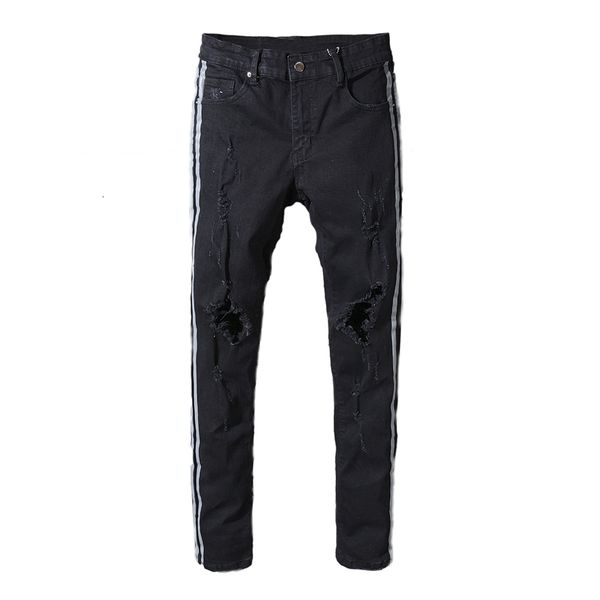 2021 new men's male trousers street fashion brand summer style black slim denim knife cut holes beggar hairdresse pants dm6z, Blue
2021 new men's male trousers street fashion brand summer style black slim denim knife cut holes beggar hairdresse pants dm6z, Blue