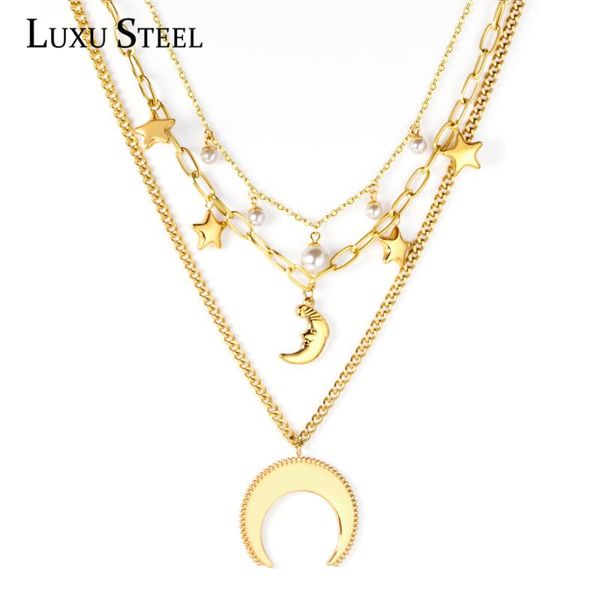 chains luxusteel moon star imitation pear layer necklaces collar choker stainless steel pendant necklace wholesale party, Silver
chains luxusteel moon star imitation pear layer necklaces collar choker stainless steel pendant necklace wholesale party, Silver