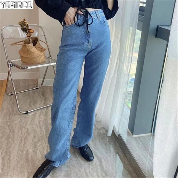 yosibcd women 2021 chic fashion side pockets straight jeans vintage high waist zipper female trousers denim pants mujer, Blue
yosibcd women 2021 chic fashion side pockets straight jeans vintage high waist zipper female trousers denim pants mujer, Blue