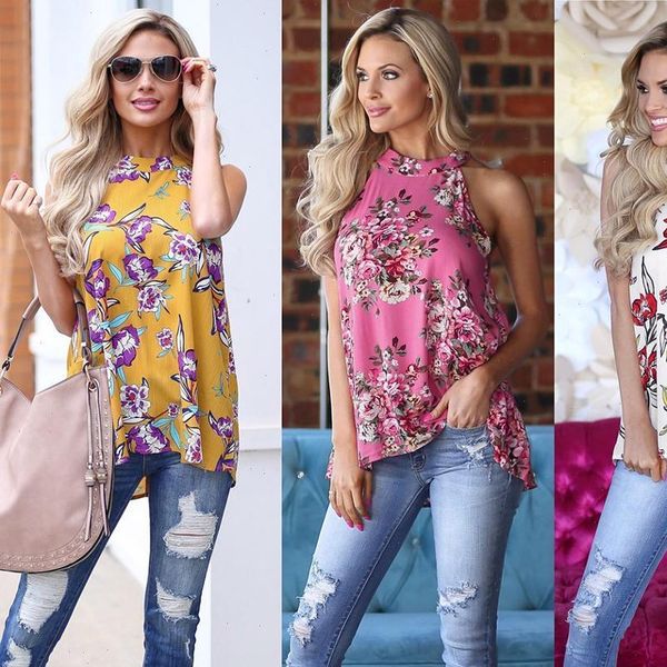 elegant sleeveless halter womens chiffon blouses vintage floral printed summer boho beach shirts backless slim blusas mujer, White
elegant sleeveless halter womens chiffon blouses vintage floral printed summer boho beach shirts backless slim blusas mujer, White