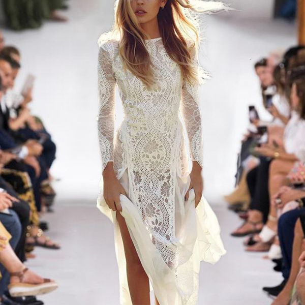 dress runway 2021 spring new women's high-quality water-soluble lace long sleeve fashion elegant chic white party dresses c0rd, Black;gray
dress runway 2021 spring new women's high-quality water-soluble lace long sleeve fashion elegant chic white party dresses c0rd, Black;gray