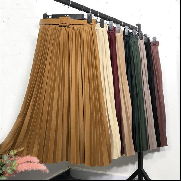 new 2021 spring women pleated midi skirts womens casual solid korean elastic high waist skirt pleated skirt with belt, Black
new 2021 spring women pleated midi skirts womens casual solid korean elastic high waist skirt pleated skirt with belt, Black
