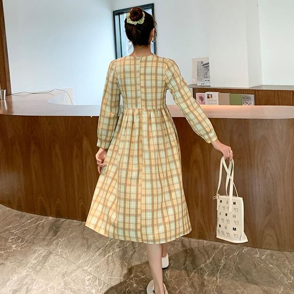 2021 spring long sleeve maternity vintage dress plus size fashion plaid cotton linen dress high waist pregnant woman loose, White
2021 spring long sleeve maternity vintage dress plus size fashion plaid cotton linen dress high waist pregnant woman loose, White