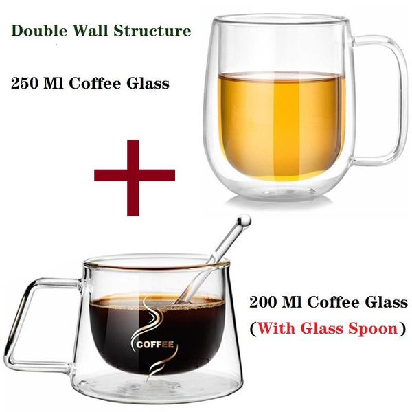 2 pcs / set double wall glass coffee glasses creative double bottom mug for milk juice drinking glasses for cups sglass
2 pcs / set double wall glass coffee glasses creative double bottom mug for milk juice drinking glasses for cups sglass