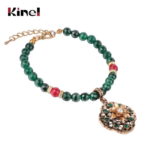 charm bracelets kinel original design vintage natural stone bracelet for women metal flower pearl charms 2021 femme fashion jewelry, Golden;silver
charm bracelets kinel original design vintage natural stone bracelet for women metal flower pearl charms 2021 femme fashion jewelry, Golden;silver