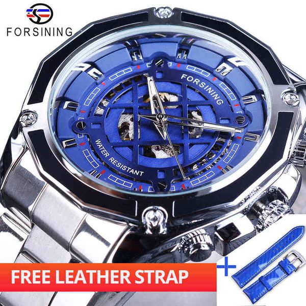 band + forsining set clock combination skeleton sier rv blue lighting hands men automatic s brand, Slivery;brown
band + forsining set clock combination skeleton sier rv blue lighting hands men automatic s brand, Slivery;brown