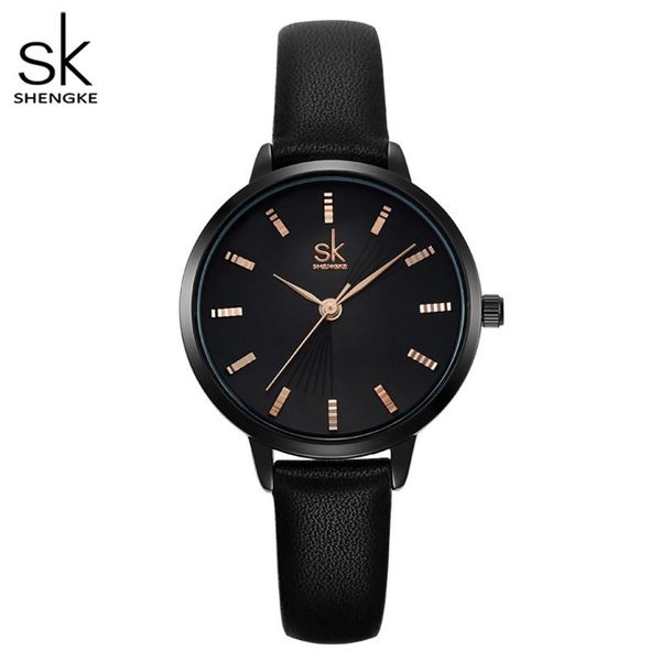 wristwatches shengke women classical black quartz watch lady leather watchban, Slivery;brown
wristwatches shengke women classical black quartz watch lady leather watchban, Slivery;brown