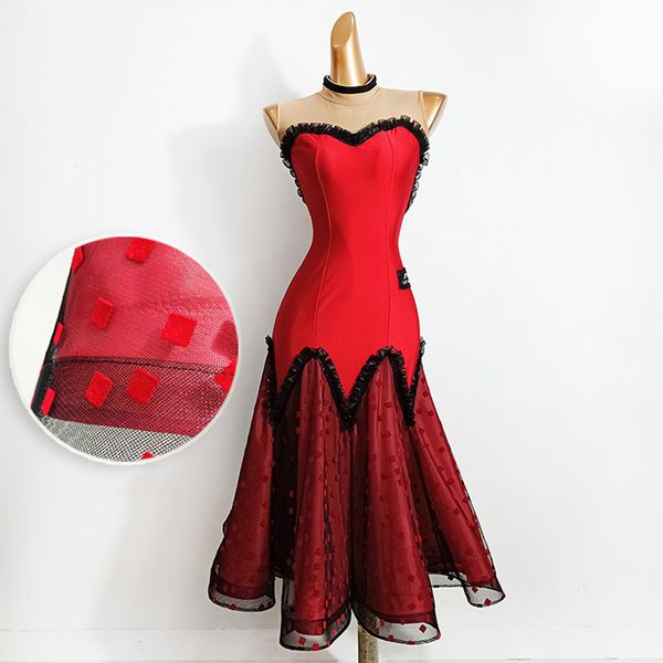 women ballroom dresses female waltz tango dance costume prom festival celebration performance wear stage red dress vdb2795, Black;red
women ballroom dresses female waltz tango dance costume prom festival celebration performance wear stage red dress vdb2795, Black;red