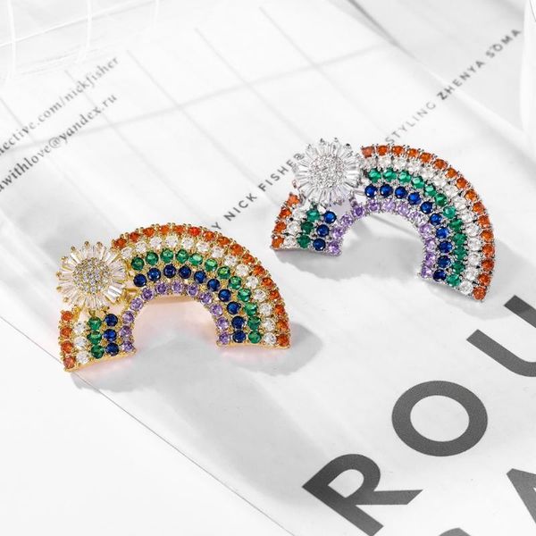 pins, brooches european american fashion personality creative rainbow copper micro brooch temperament crystal zircon women accessories jewel, Gray
pins, brooches european american fashion personality creative rainbow copper micro brooch temperament crystal zircon women accessories jewel, Gray
