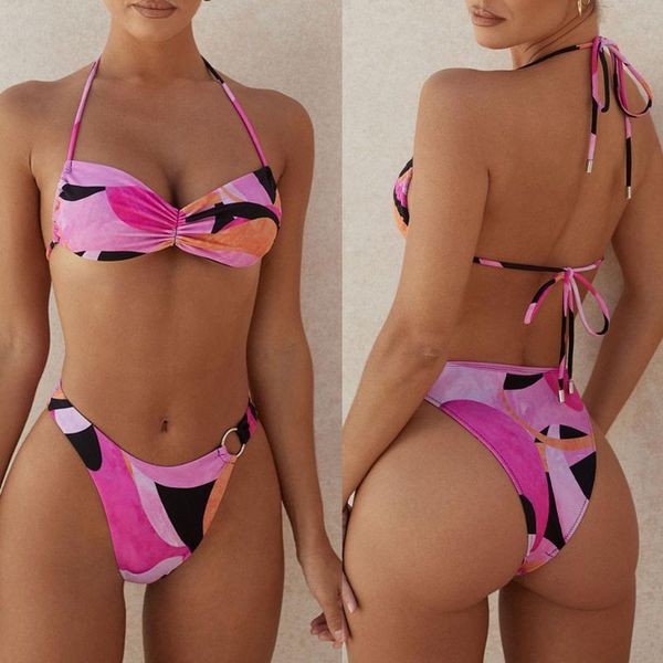 women's swimwear 2021 print halter bikini high waisted women push up bathing suit cut beach wear brazilian biquini, White;black
women's swimwear 2021 print halter bikini high waisted women push up bathing suit cut beach wear brazilian biquini, White;black