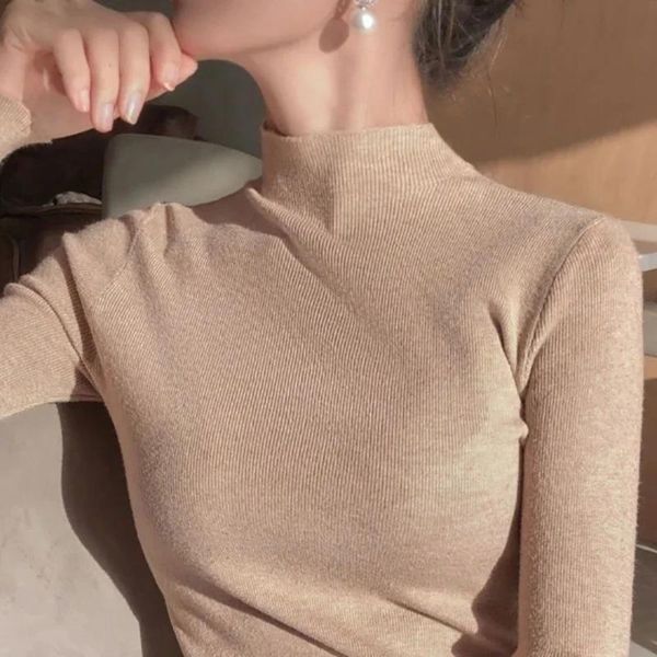 women's sweaters 2021 est knitted women turtleneck sweater pullovers spring autumn basic highneck pullover slim female top, White;black
women's sweaters 2021 est knitted women turtleneck sweater pullovers spring autumn basic highneck pullover slim female top, White;black