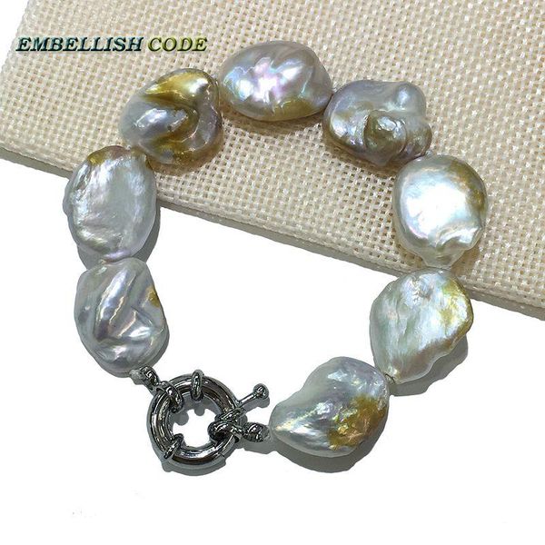 charm bracelets unusual irregular pearl bracelet white few golden color good gloss 3 size for women 8mm thickness flat oval shape natural, Golden;silver
charm bracelets unusual irregular pearl bracelet white few golden color good gloss 3 size for women 8mm thickness flat oval shape natural, Golden;silver