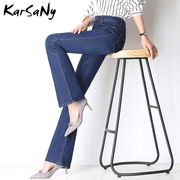 women's jeans karsany plus size women mom taille haute flare stretch denim pants black high waist bell bottom, Blue
women's jeans karsany plus size women mom taille haute flare stretch denim pants black high waist bell bottom, Blue